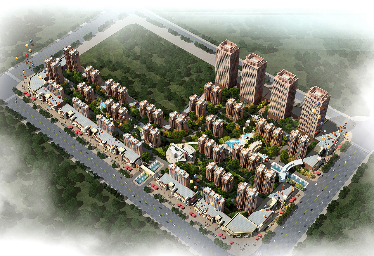 靖边建筑效果图（图ZMjk4NTAxOTA4） - 建筑/空间 - 站酷设计师陕北F先森原创素材 - 站酷ZCOOL