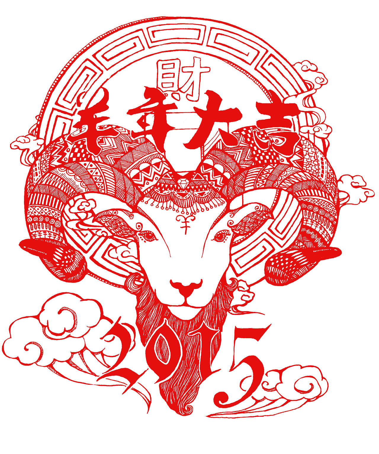2015羊年贺卡|插画|商业插画|happylazyer - 原创作品 - 站酷 (ZCOOL)