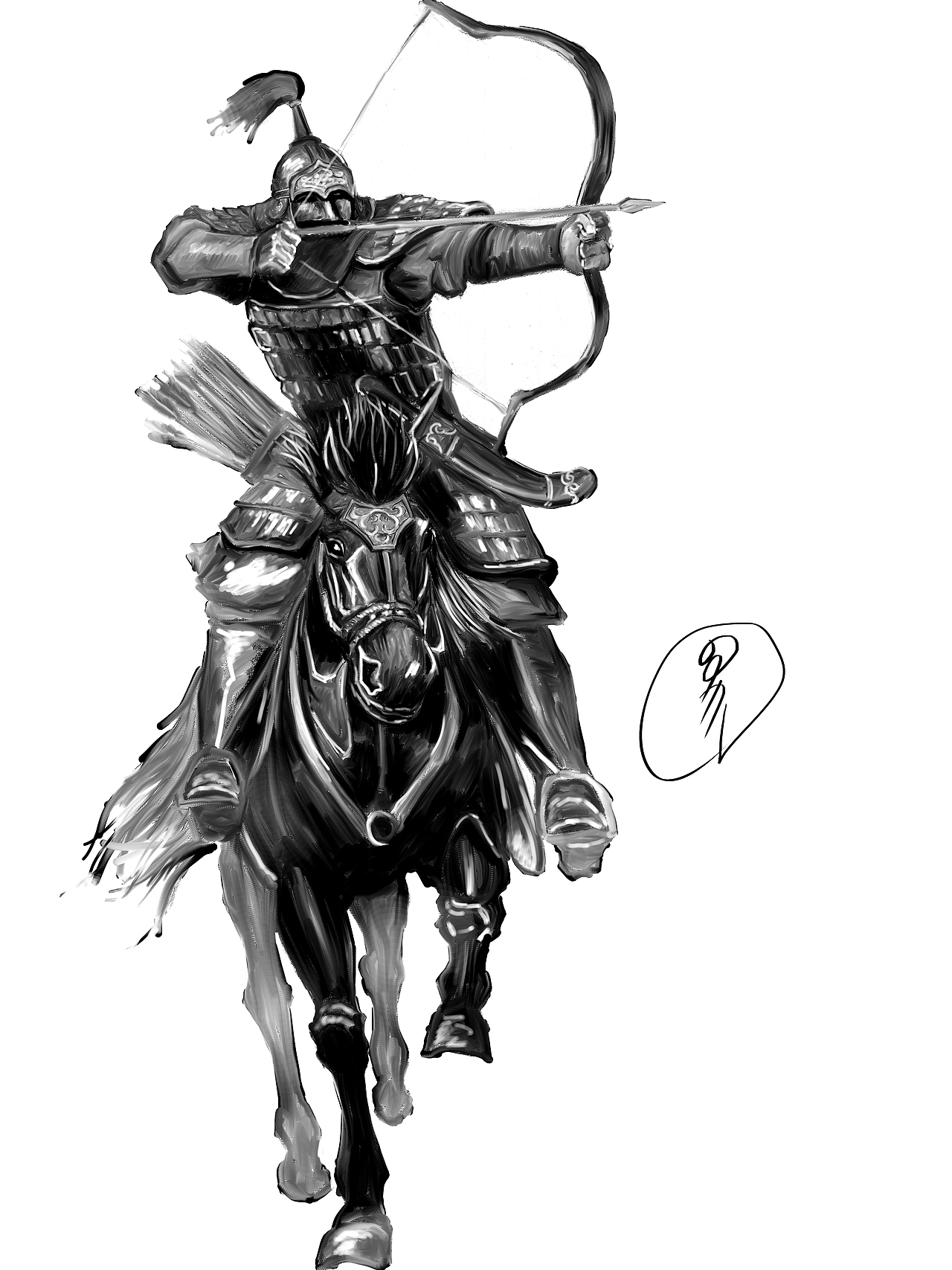 成吉思汗系列画（图ZNDY2NzkxNjQ=） - 商业插画 - 站酷设计师布仁德力根原创素材 - 站酷ZCOOL