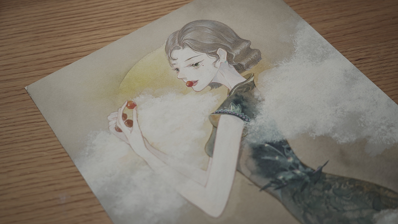 国风手绘：旗袍女子群像2《镜花水月》（图ZMjQzOTQwODAw） - 创作习作 - 站酷设计师鱼缸子Tre3ia原创素材 - 站酷ZCOOL