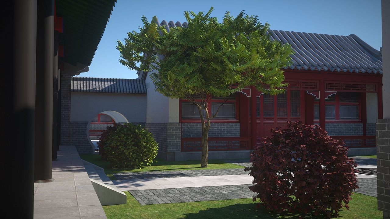 C4D长镜头-徽派建筑