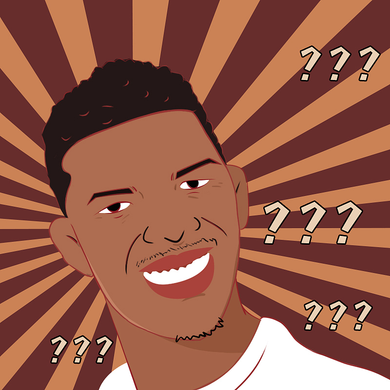 黑人问号脸手绘头像