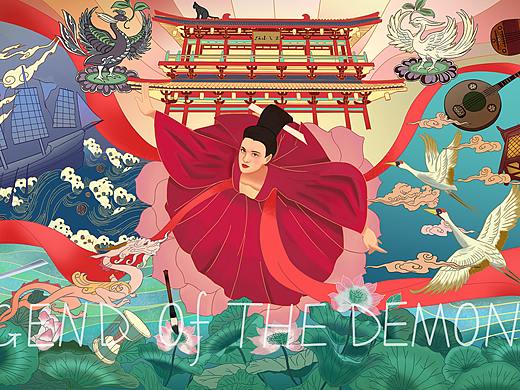 妖猫传涂鸦组合插画