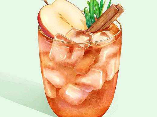 iPad扁平肌理插画|饮品系列