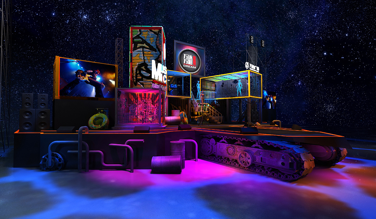 万达集装箱音乐节|三维|场景|wxc4780085 - 原创作品 - 站酷 (zcool)