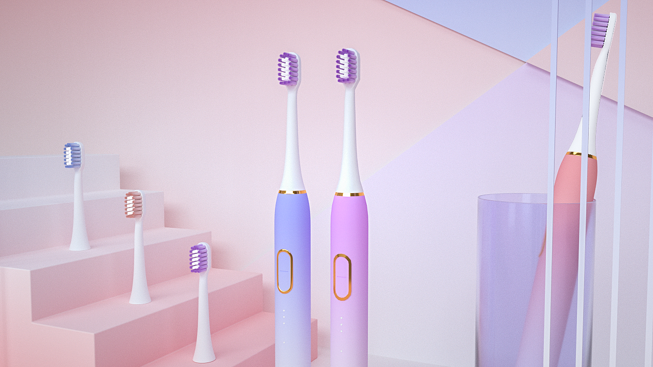 电动牙刷场景建模渲染