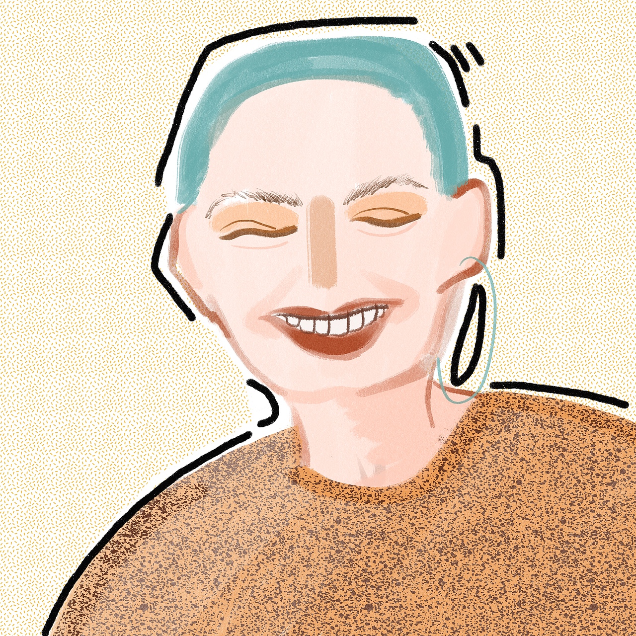 procreate插画头像（图ZMjIzNDUxNjY0） - 创作习作 - 站酷设计师Jane彭彭原创素材 - 站酷ZCOOL