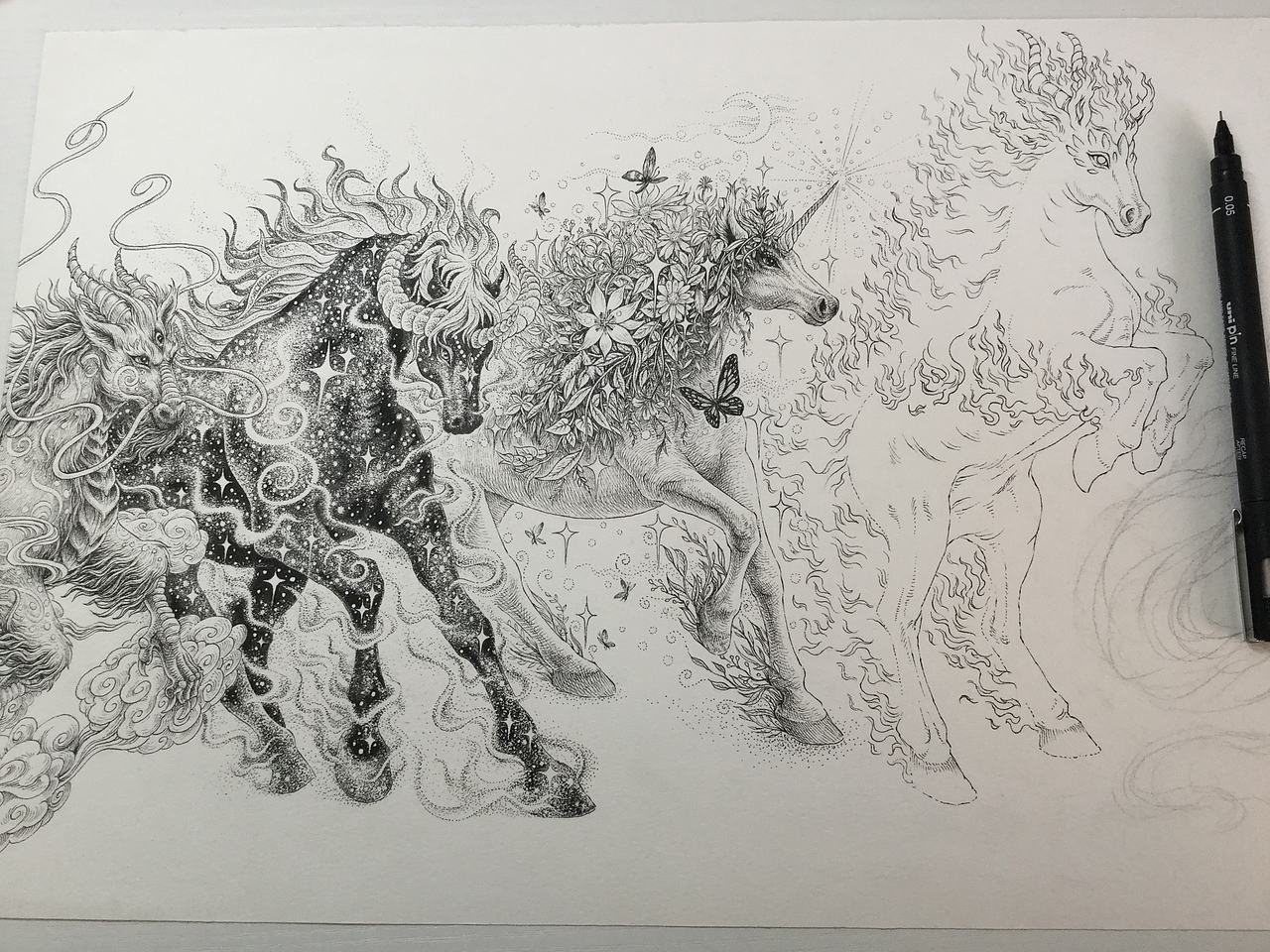 《天马行空图》傅淳强手绘作品(图ZMTE5OTM0MDUy) - 绘画 - 站酷设计师傅淳强画者之旅原创素材 - 站酷ZCOOL