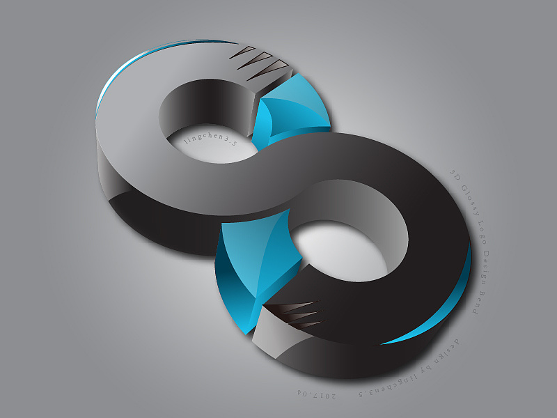 ????????????????????? 3D Glossy Logo Design Bend ????????????AI????????????????????????LynnChou ???????????? ???