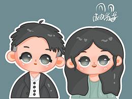 双人卡通头像