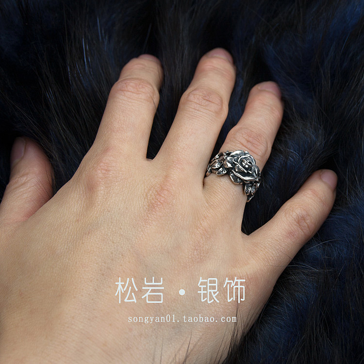 松岩原创银饰——玫瑰花戒指