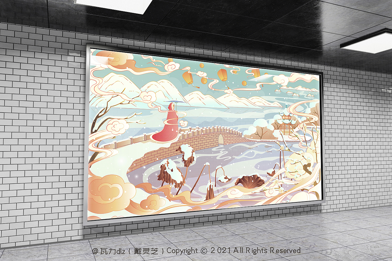 杭州西湖十景系列插画-用AI矢量绘制（图ZMjQyMzE5NjY0） - 艺术插画 - 站酷设计师戴灵芝原创素材 - 站酷ZCOOL