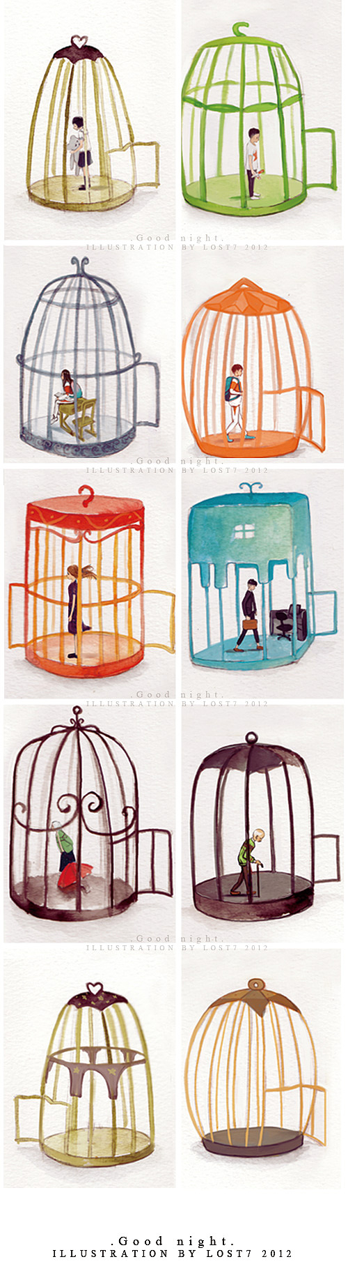 和自己相处（图ZODAxMzM2MA==） - 商业插画 - 站酷设计师lost7原创素材 - 站酷ZCOOL