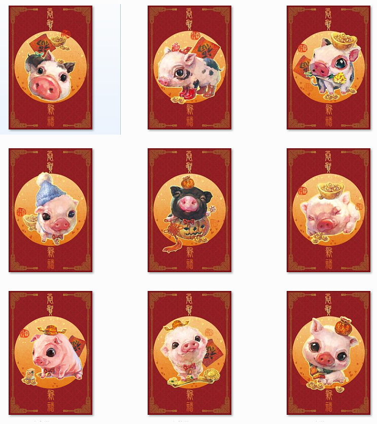 猪猪过年~生肖猪（图ZMTM2NDQ5NDY0） - 商业插画 - 站酷设计师雪娃娃童画原创素材 - 站酷ZCOOL