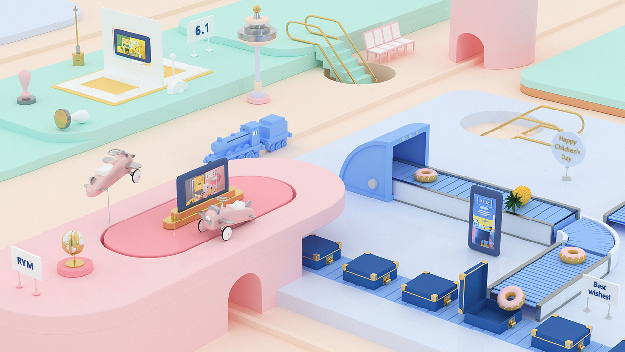 六一儿童节快乐-场景小动画练习（图ZMjU3MDk5MTI4） - 动画/影视 - 站酷设计师来自火星的玛丽原创素材 - 站酷ZCOOL