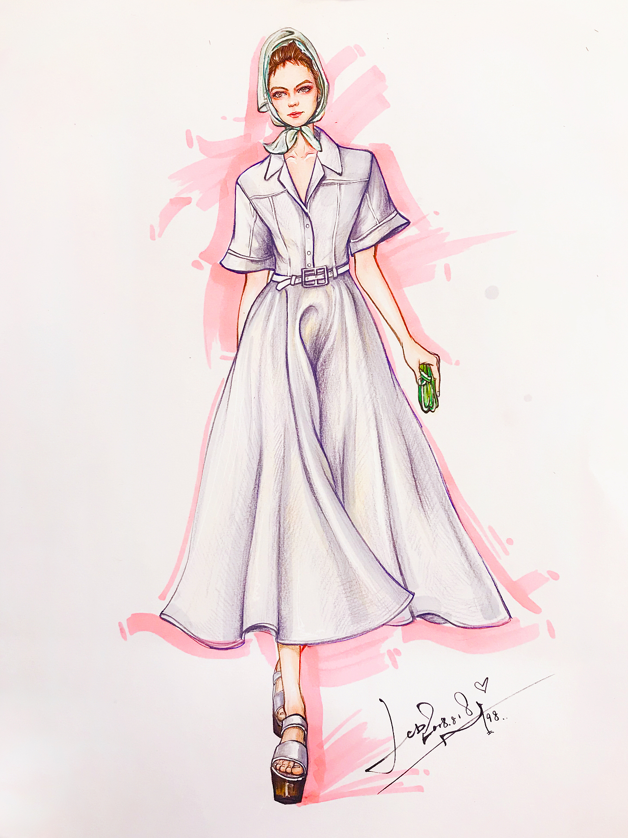 时装画画手绘稿