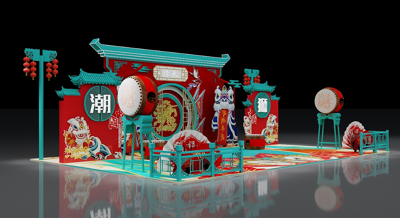 直播舞台3D设计效果图