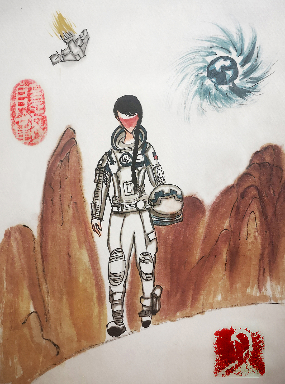 《星际穿越》国画创作