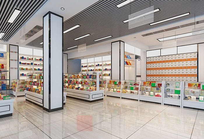 重庆药店药房装修设计效果图案例「重庆观景装饰」