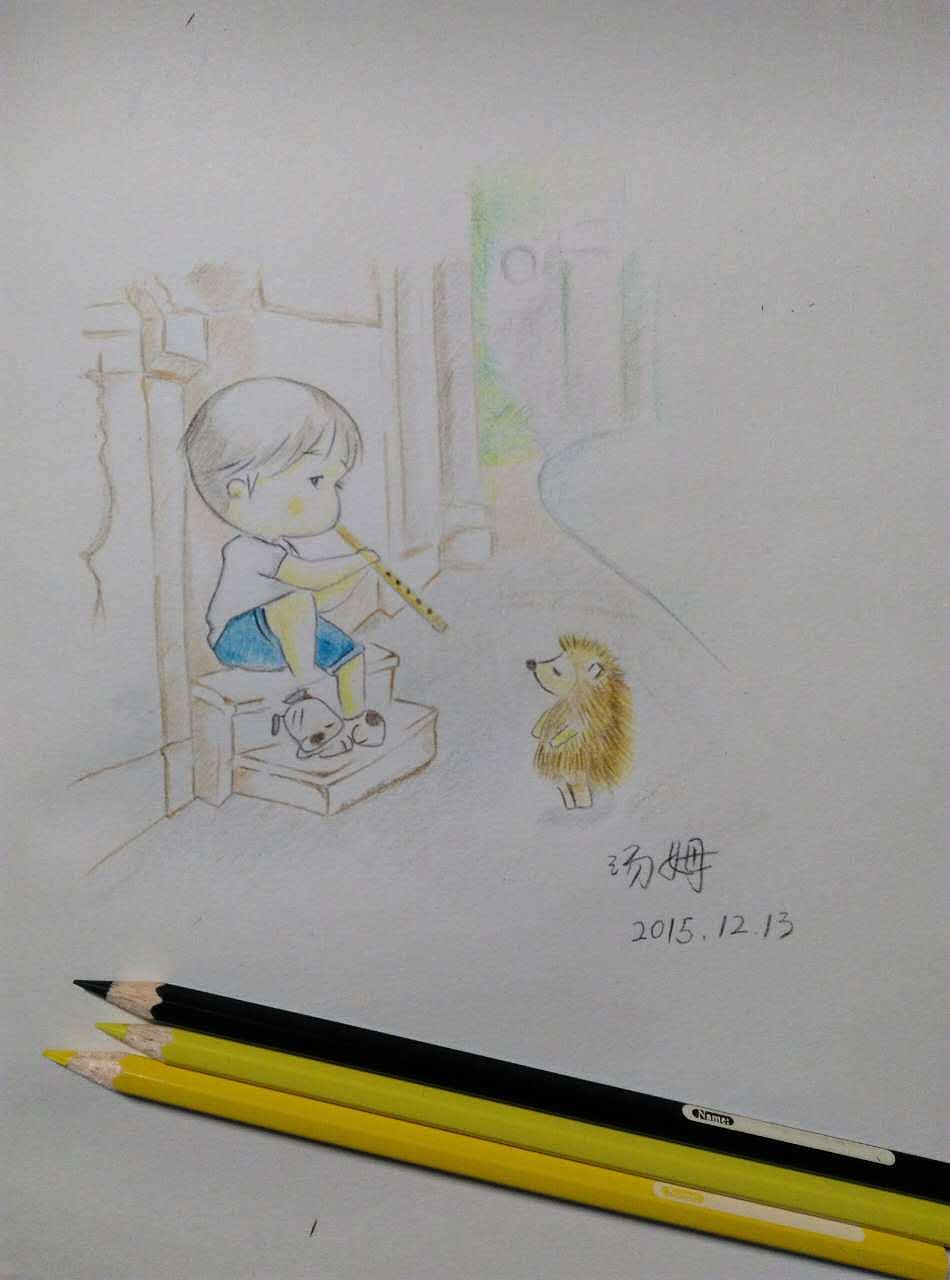 小孩和刺猬（图ZNDA2MTAzMjQ=） - 单幅漫画 - 站酷设计师tomatojacky原创素材 - 站酷ZCOOL