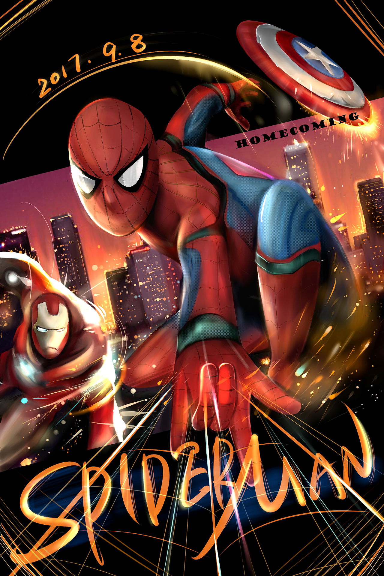《蜘蛛侠：英雄归来》海报设计～|插画|商业插画|Jarir - 原创作品 - 站酷 (ZCOOL)