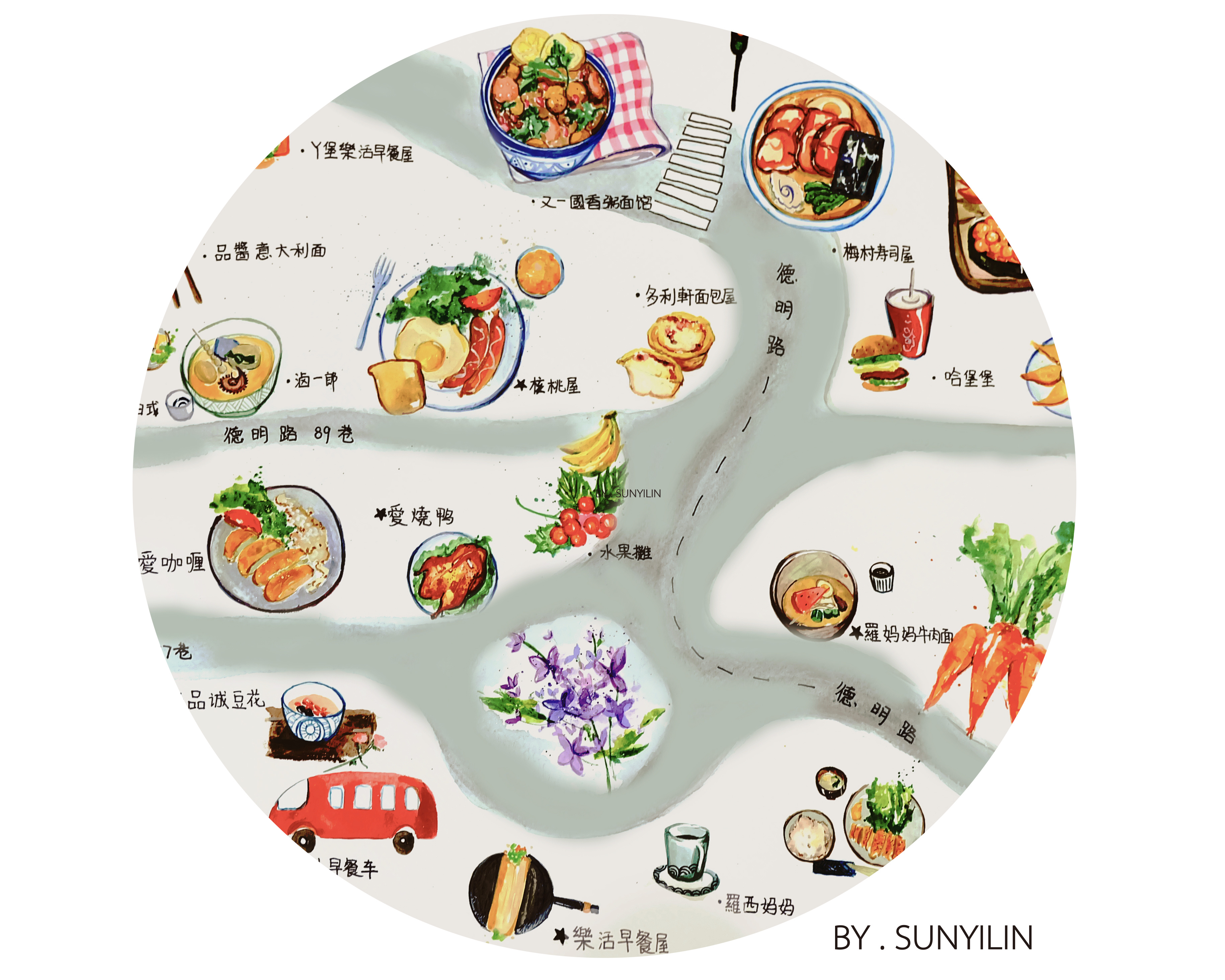 美食地图高清简单图片