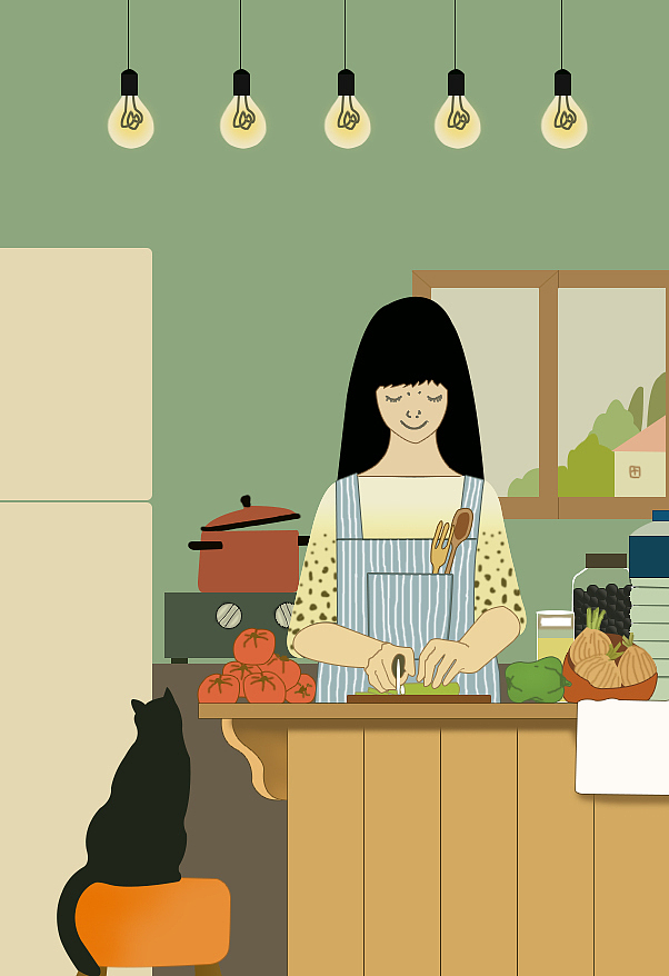 猫-厨房-水果-蔬菜-人（图ZODkxMjE4MDA=） - 艺术插画 - 站酷设计师zxhmhy原创素材 - 站酷ZCOOL