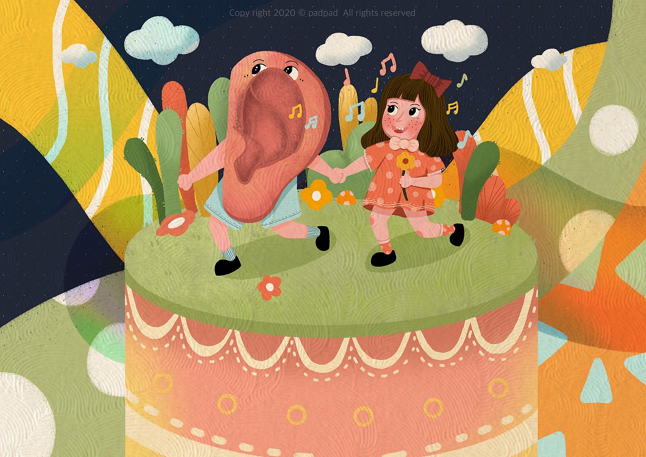 小女孩与耳朵先生（图ZMjEzMDE3OTc2） - 艺术插画 - 站酷设计师opadpado原创素材 - 站酷ZCOOL