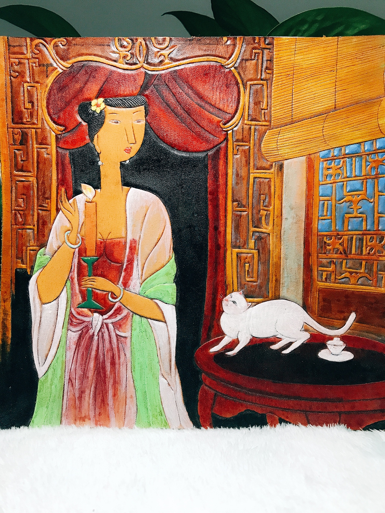 皮雕画 时光会把色彩沉淀。