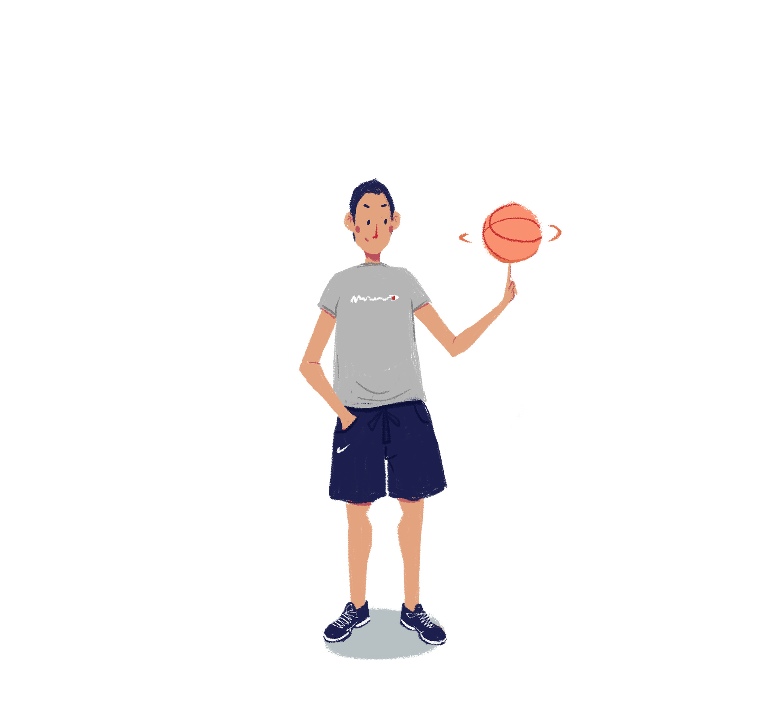《小明同学》之爱打篮球篇|插画|插画习作|画画的小h - 原创作品 - 站