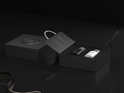 C4D简单的化妆品套盒渲染海报