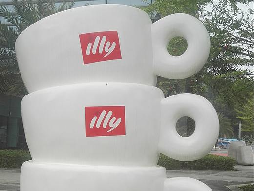 户外店铺dp装饰摆件定制玻璃钢半立体杯子造型雕塑