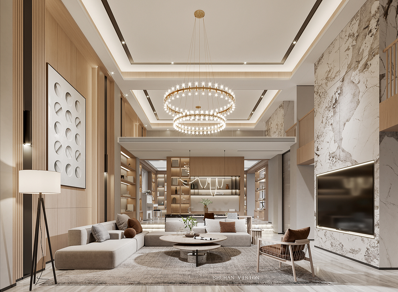 樾澜庭 | 现代风格别墅（图ZMjYwNDg2NDI0） - 家装设计 - 站酷设计师一只兔子_原创素材 - 站酷ZCOOL