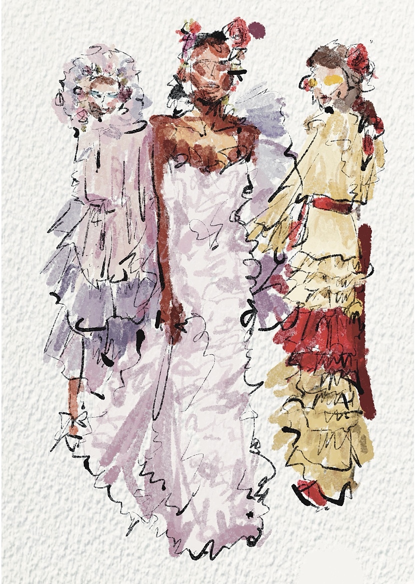 时尚插画61时装画61手绘服装设计效果图