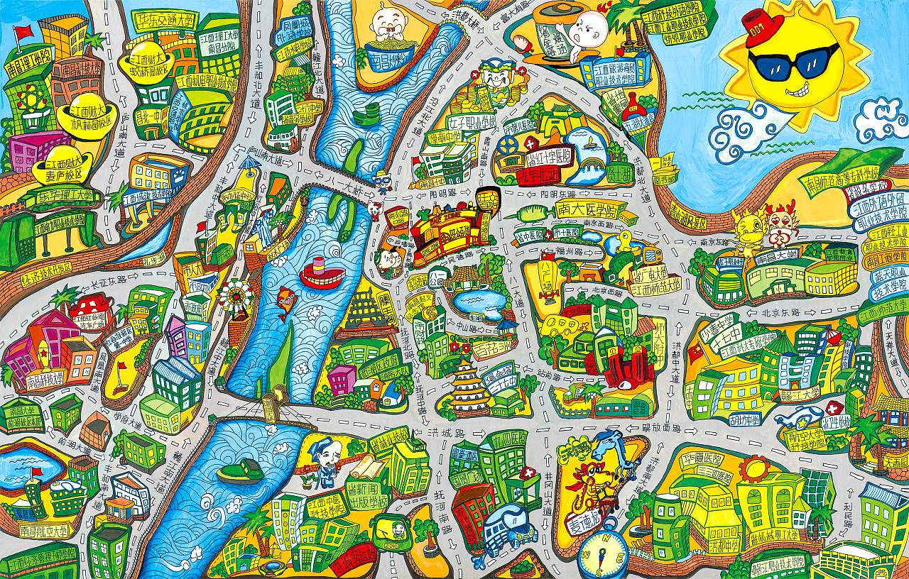 南昌手绘地图