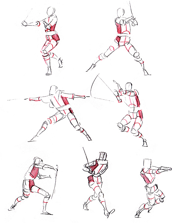 画画的春哥:日常除草之舞剑人体结构动态
