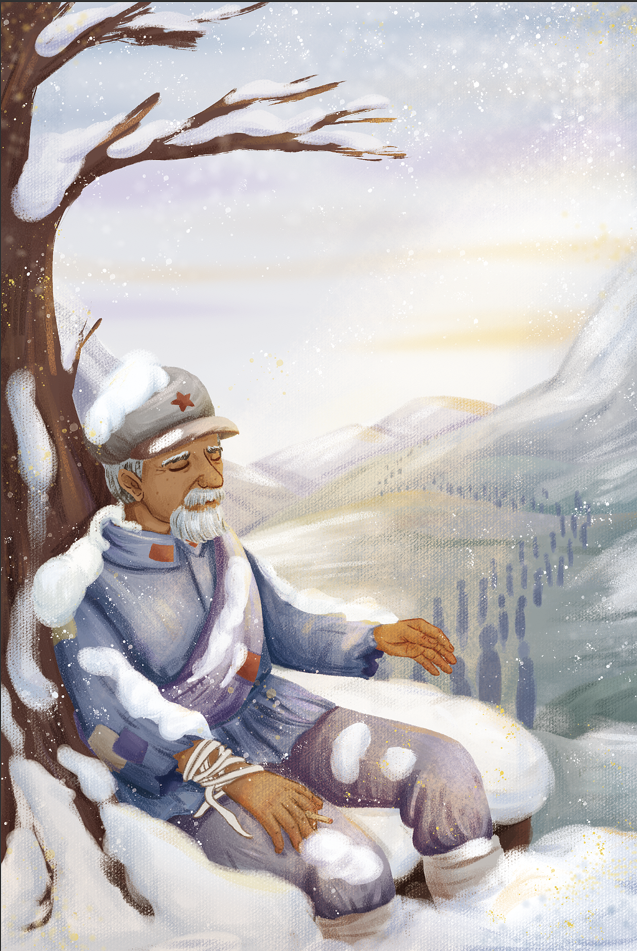 短篇小说《丰碑》封面插画设计