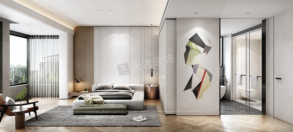 北大资源澜庭序洋房大平层装修|天古装饰极简风格设计