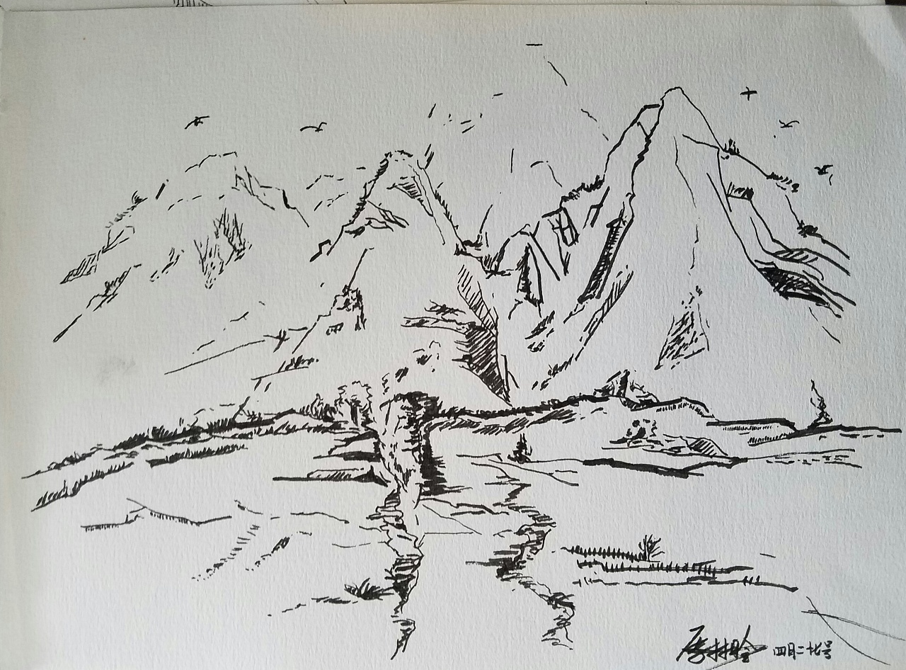 桃坪羌寨的写生