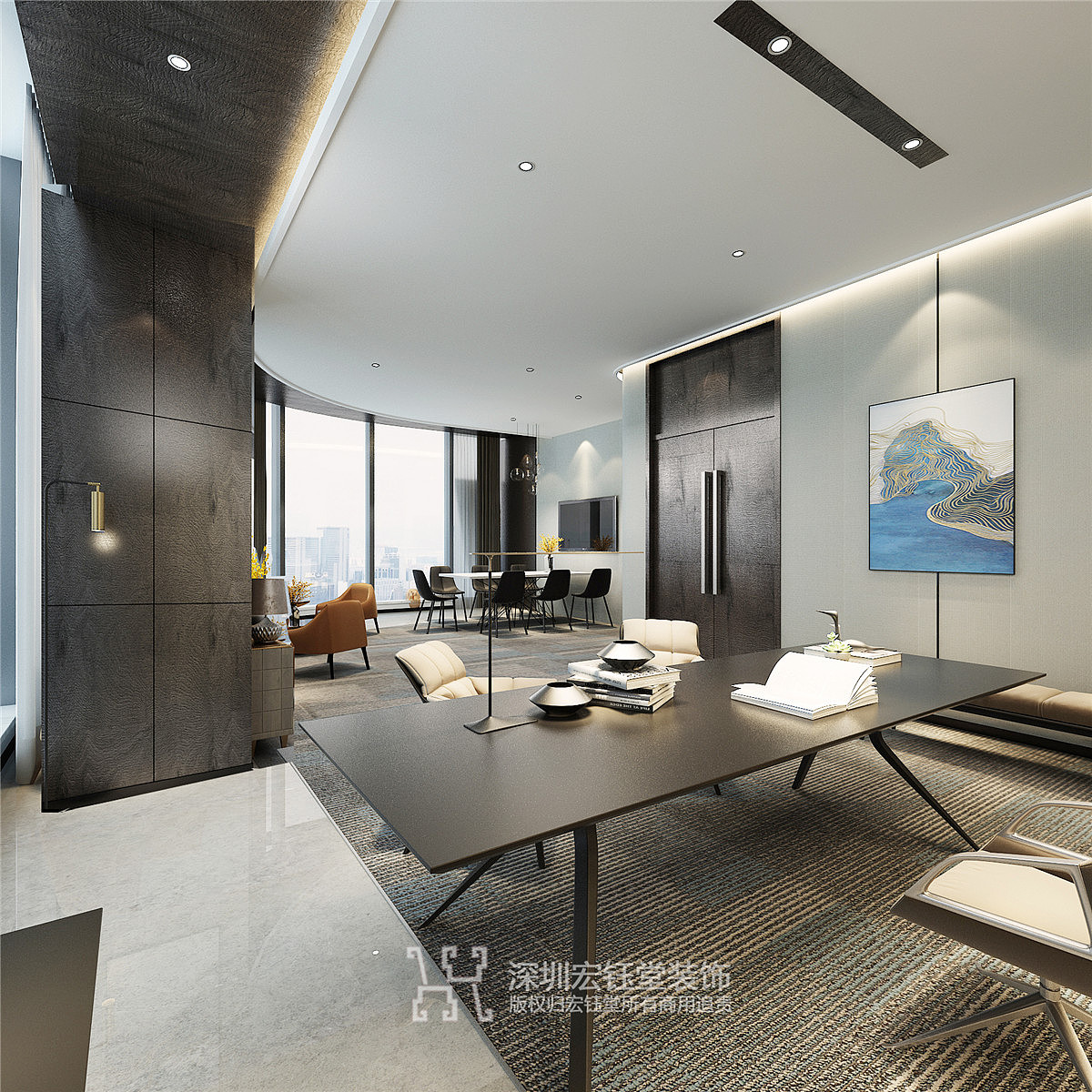 郑州总经理办公室装修效果图-郑州老板办公室装修方案