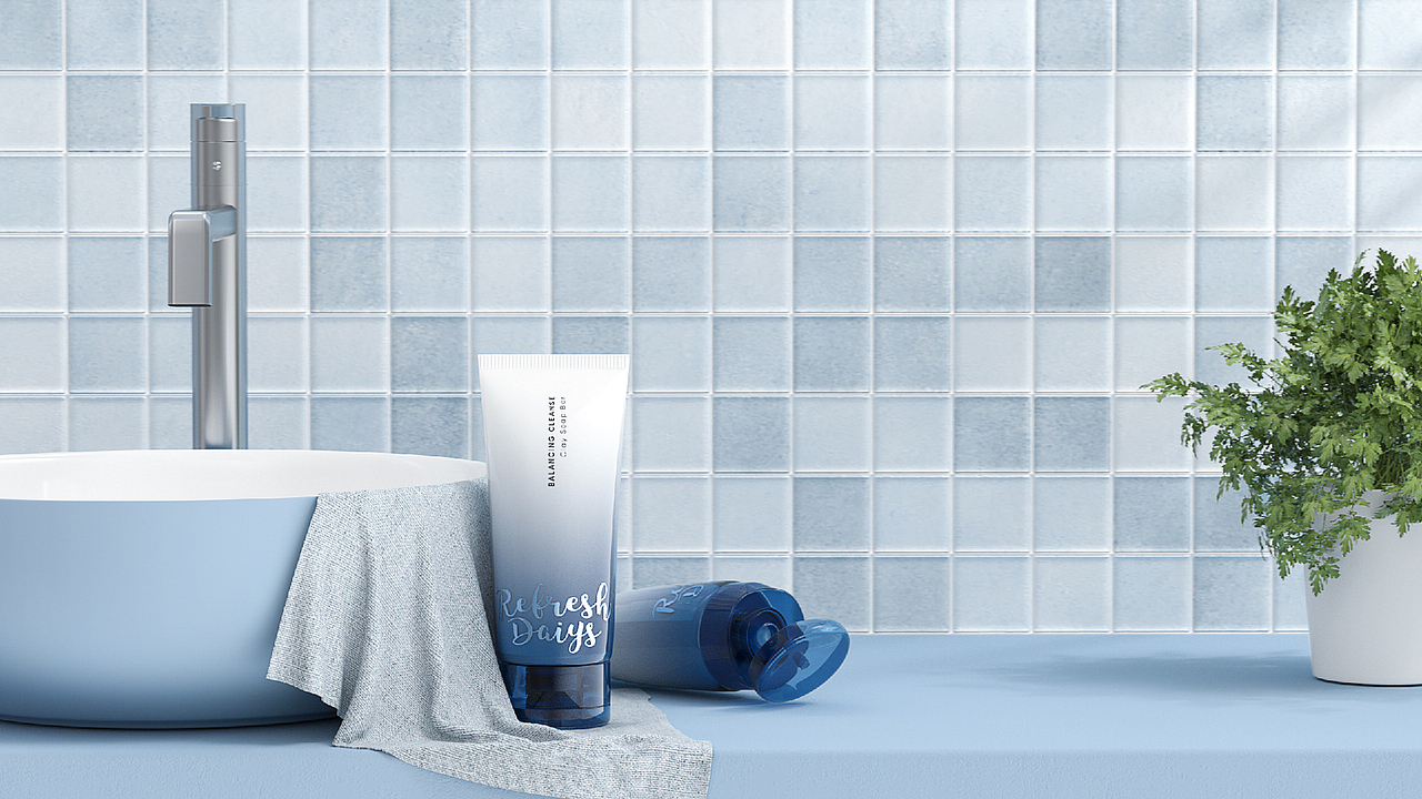 化妆品包装海报C4D写实风格渲染全案设计