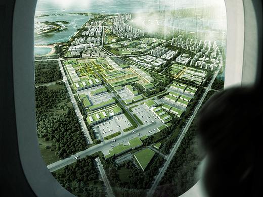 上海滴水湖填海造城项目-（建筑表现效果图）