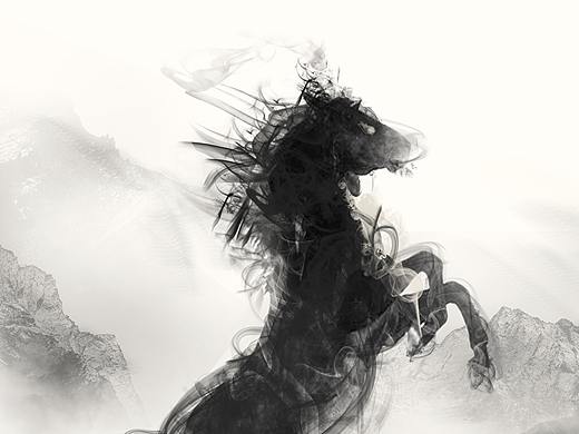 水墨风-马-插画临摹