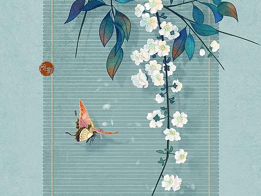梨花古风插画