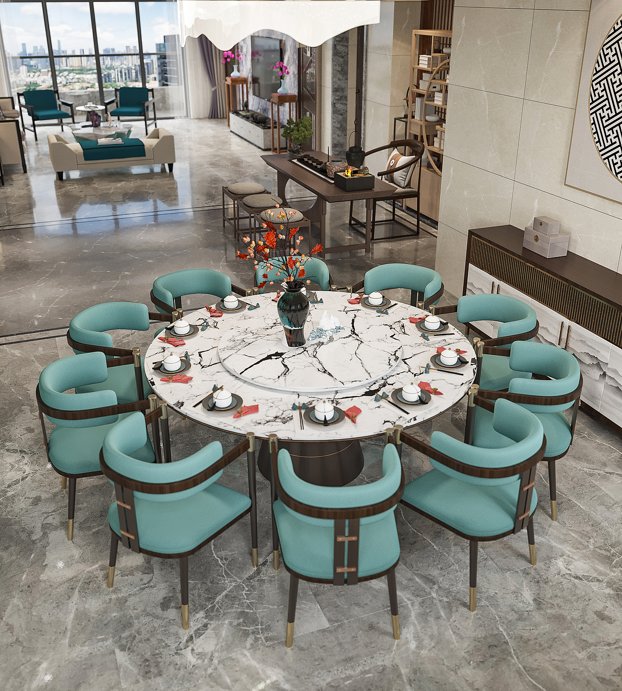 中式轻奢住宅（图ZMjQyMTM0NDM2） - 家装设计 - 站酷设计师KentonWong原创素材 - 站酷ZCOOL