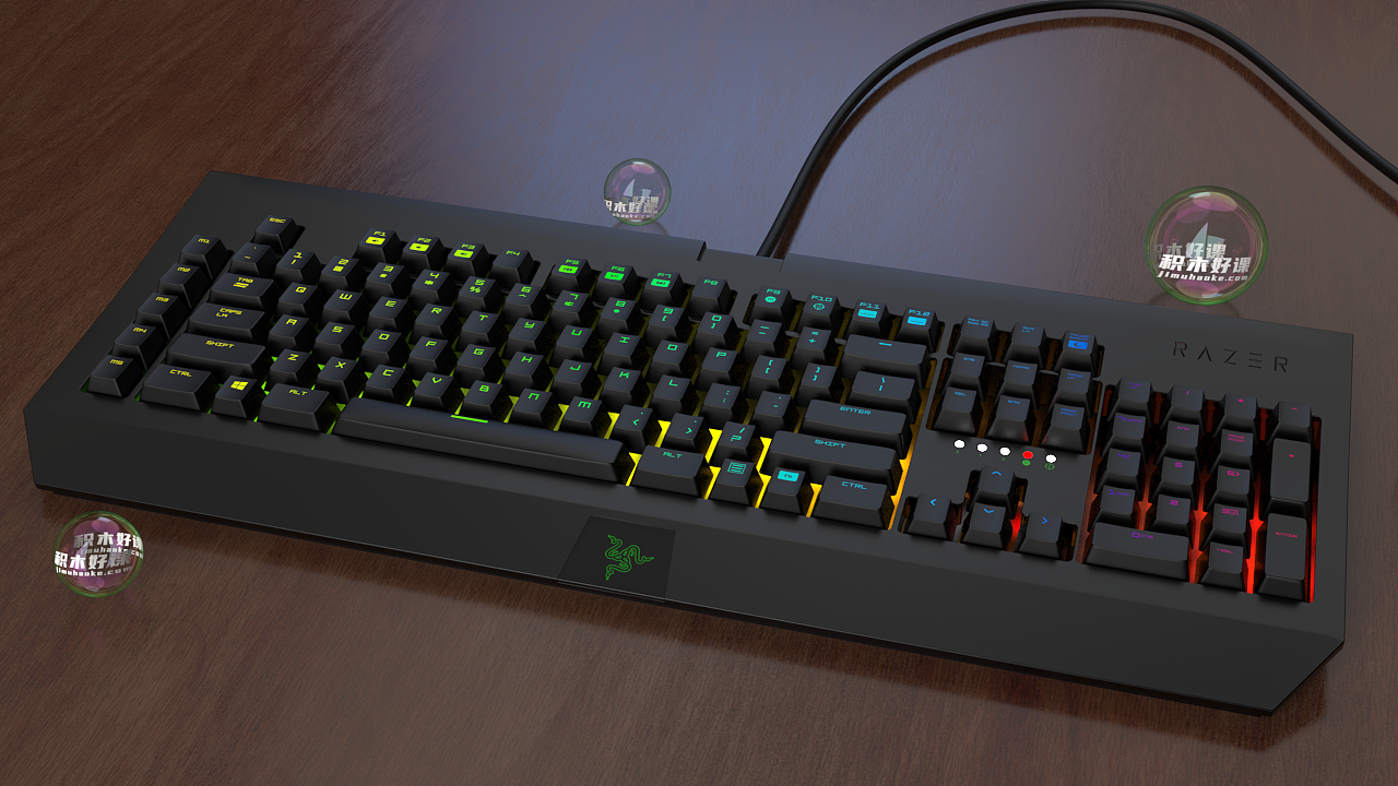 积木好课直播教学案例分享雷蛇键盘渲染（图ZMjM5MTIxNjk2） - 电子产品 - 站酷设计师积木好课陈成龙原创素材 - 站酷ZCOOL