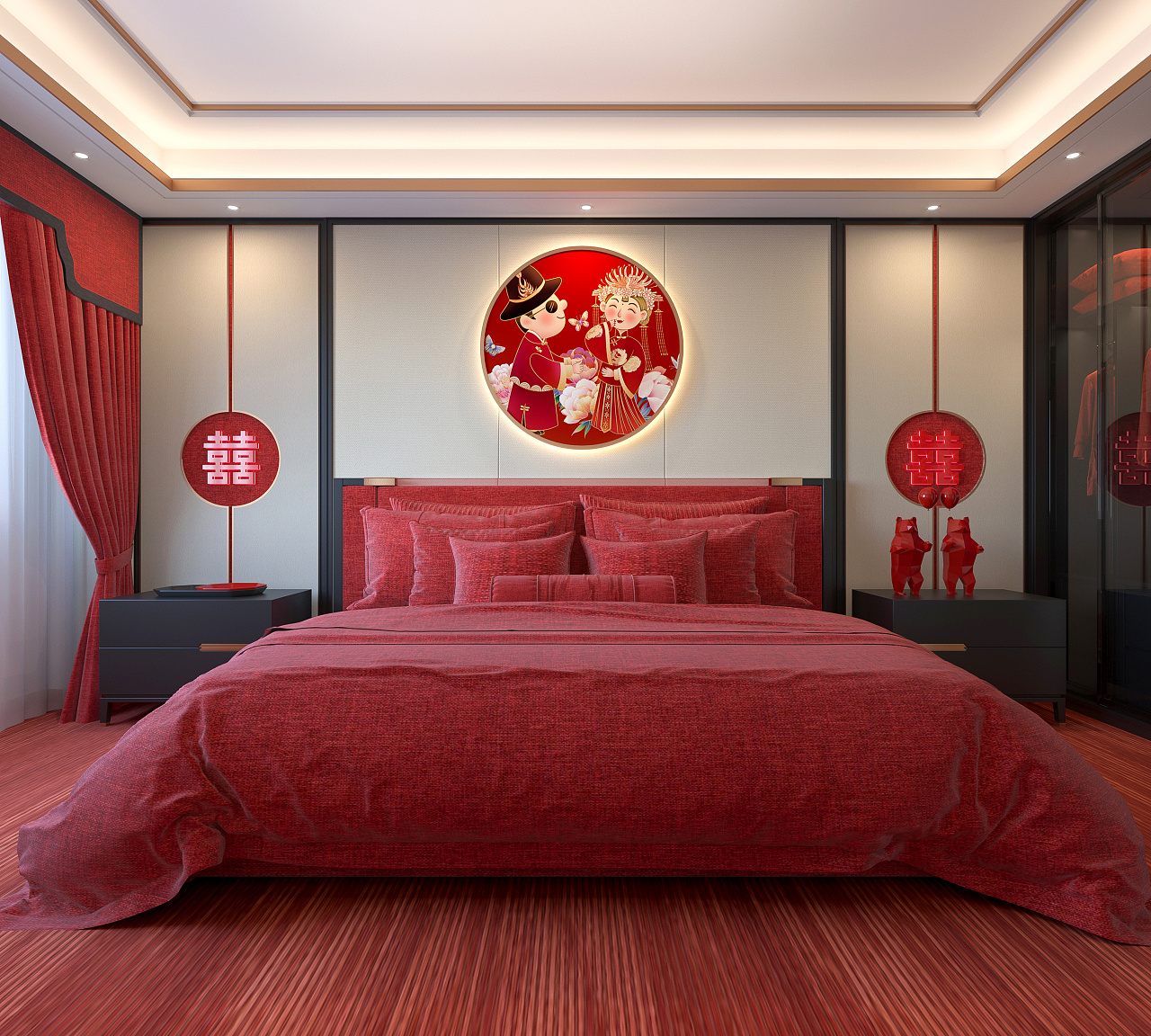 特价婚房墙贴卧室浪漫温馨床头