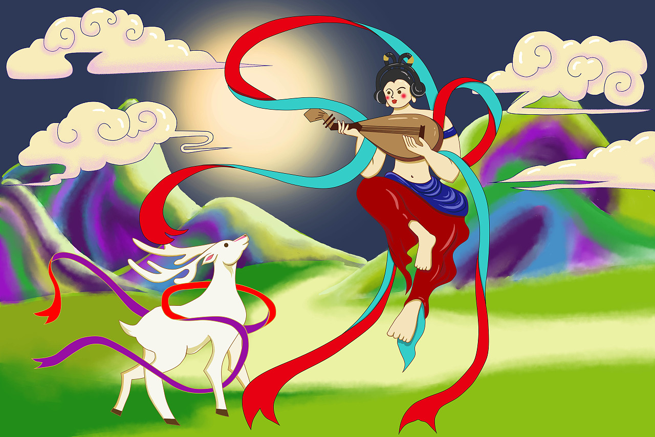 飞天舞女|平面|图案|甜甜花猫 - 原创作品 - 站酷 (zcool)