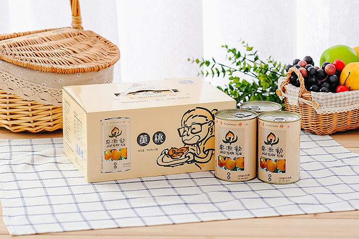 黄桃罐头包装设计