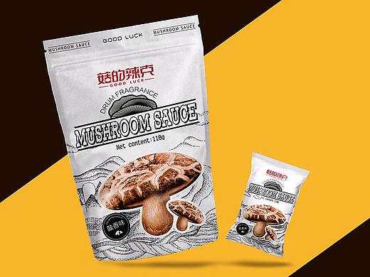 菇的辣克形象、品牌设计、包装设计、辣椒酱